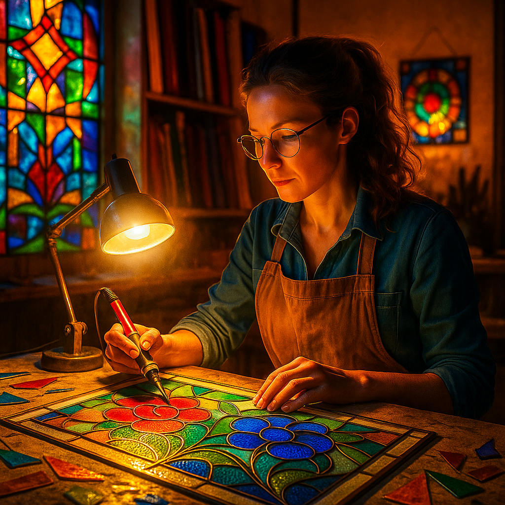 Stained Glass Female Artisan III